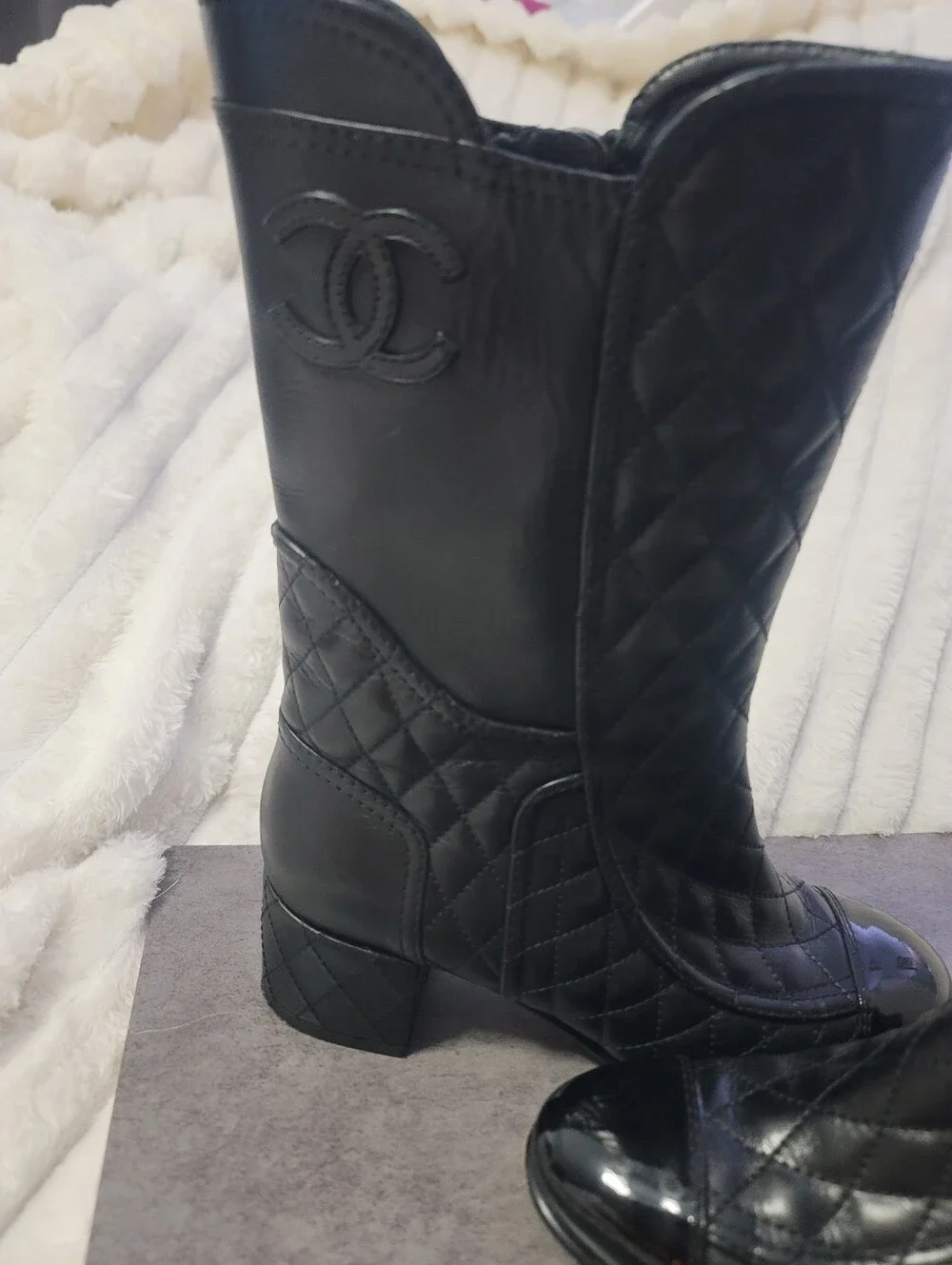 CHANEL leather ankle